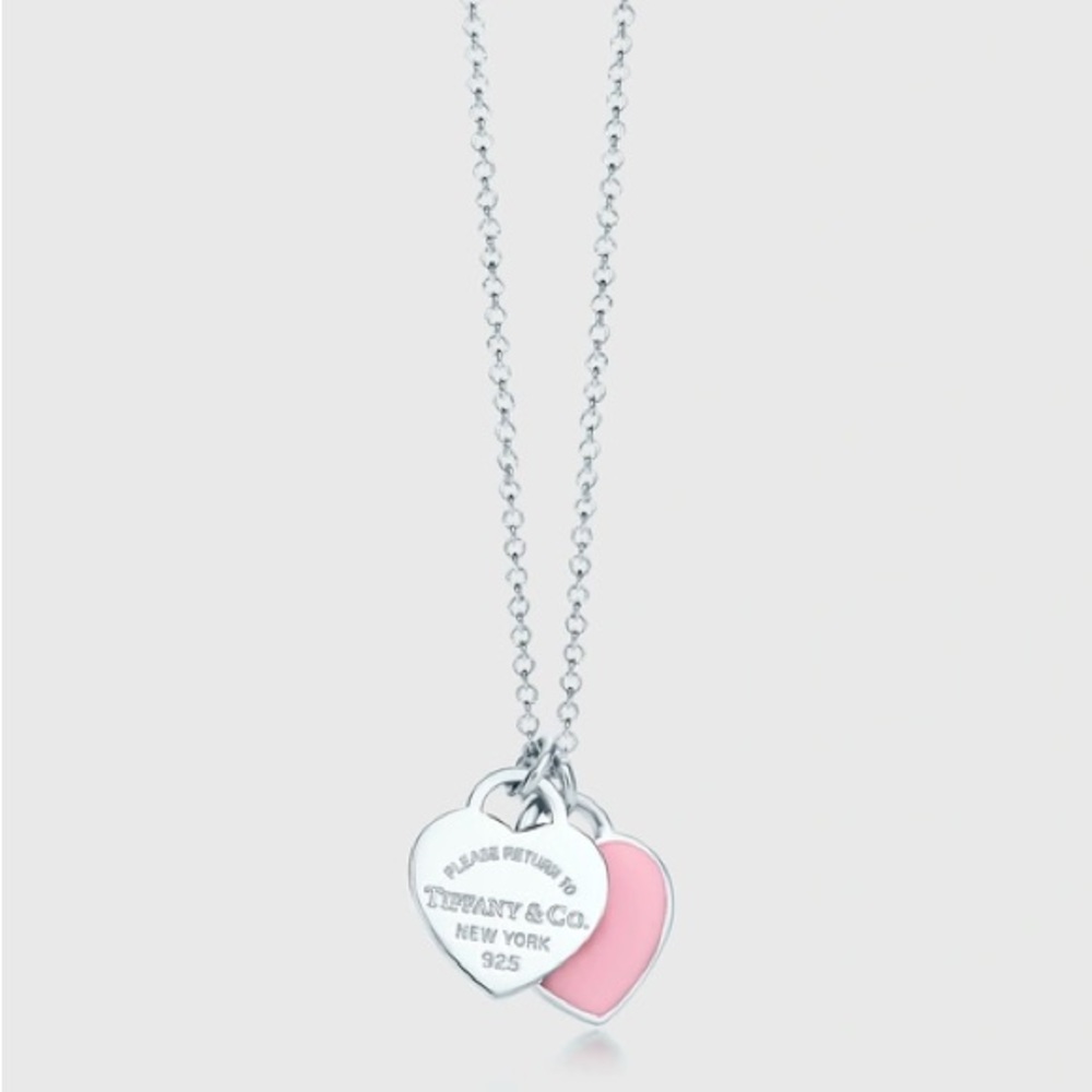 Never worn double heart pendant Tiffany and co necklace